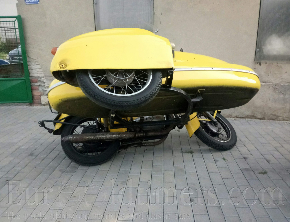 Jawa 350 ČZ 361 (1960) sajdkára+páv