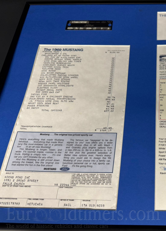 Ford Mustang Mach 1, Matching Numbers