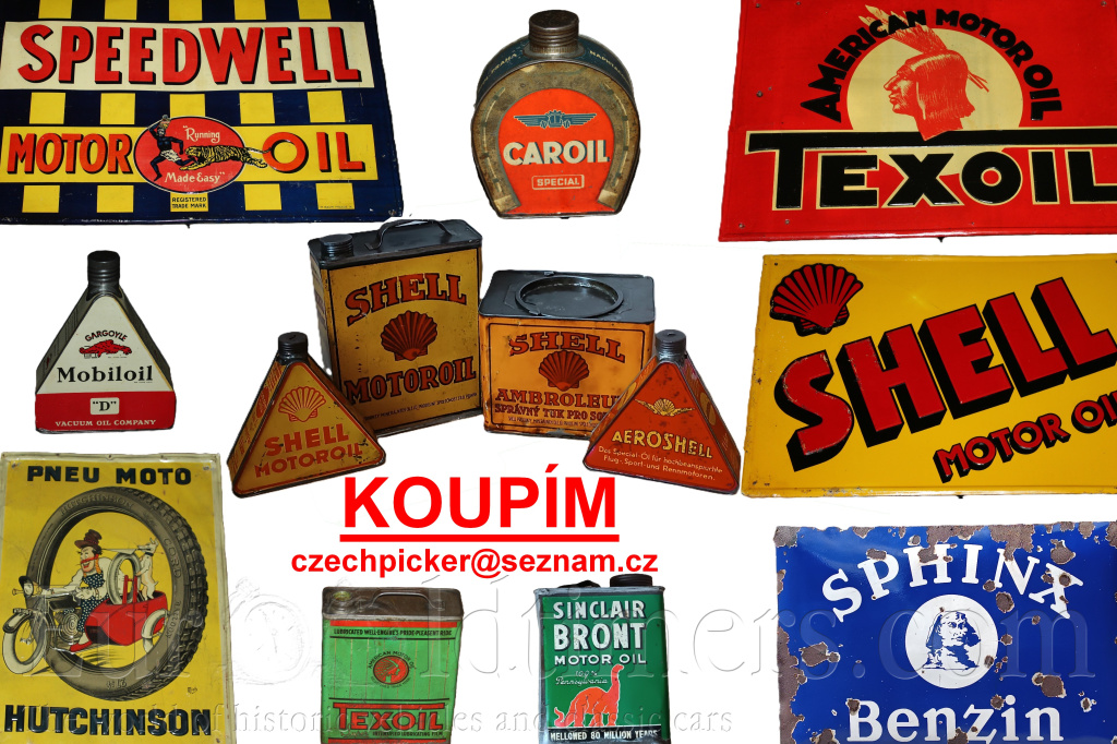 Cedule a Plechovky od oleje 