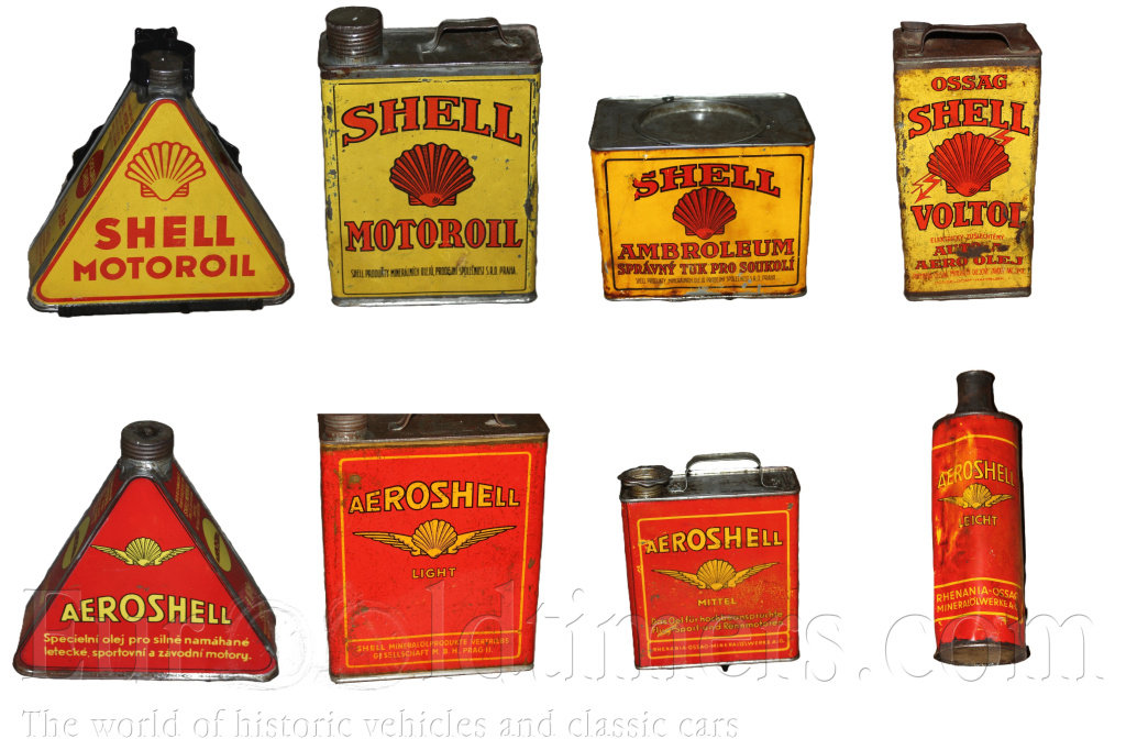 Cedule a Plechovky od oleje 