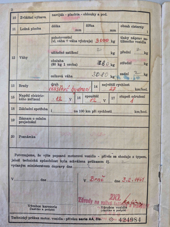 ZETOR 4011, unikátní výrobní číslo 2 